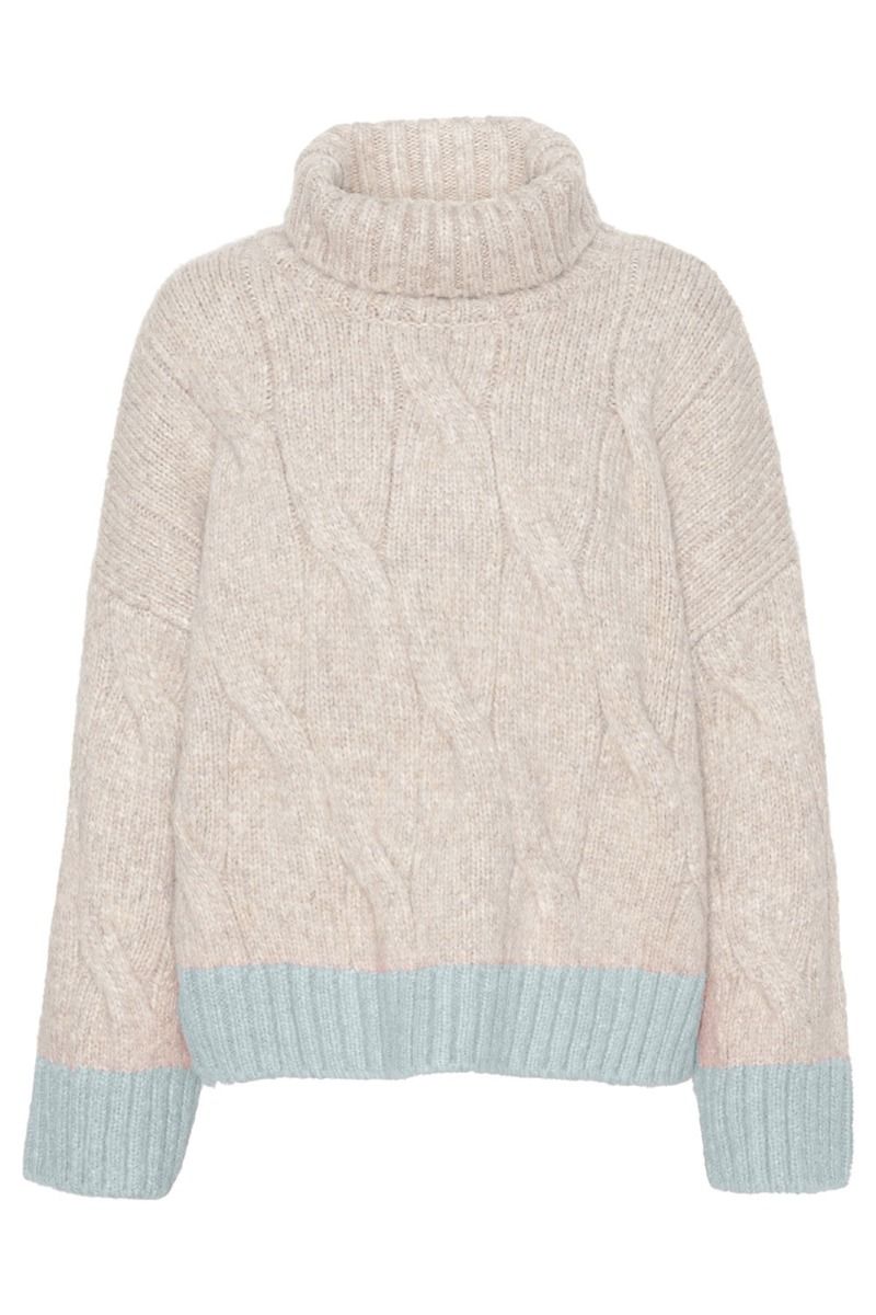 A-View - Strik - Viol Knit - Nature/Light blue