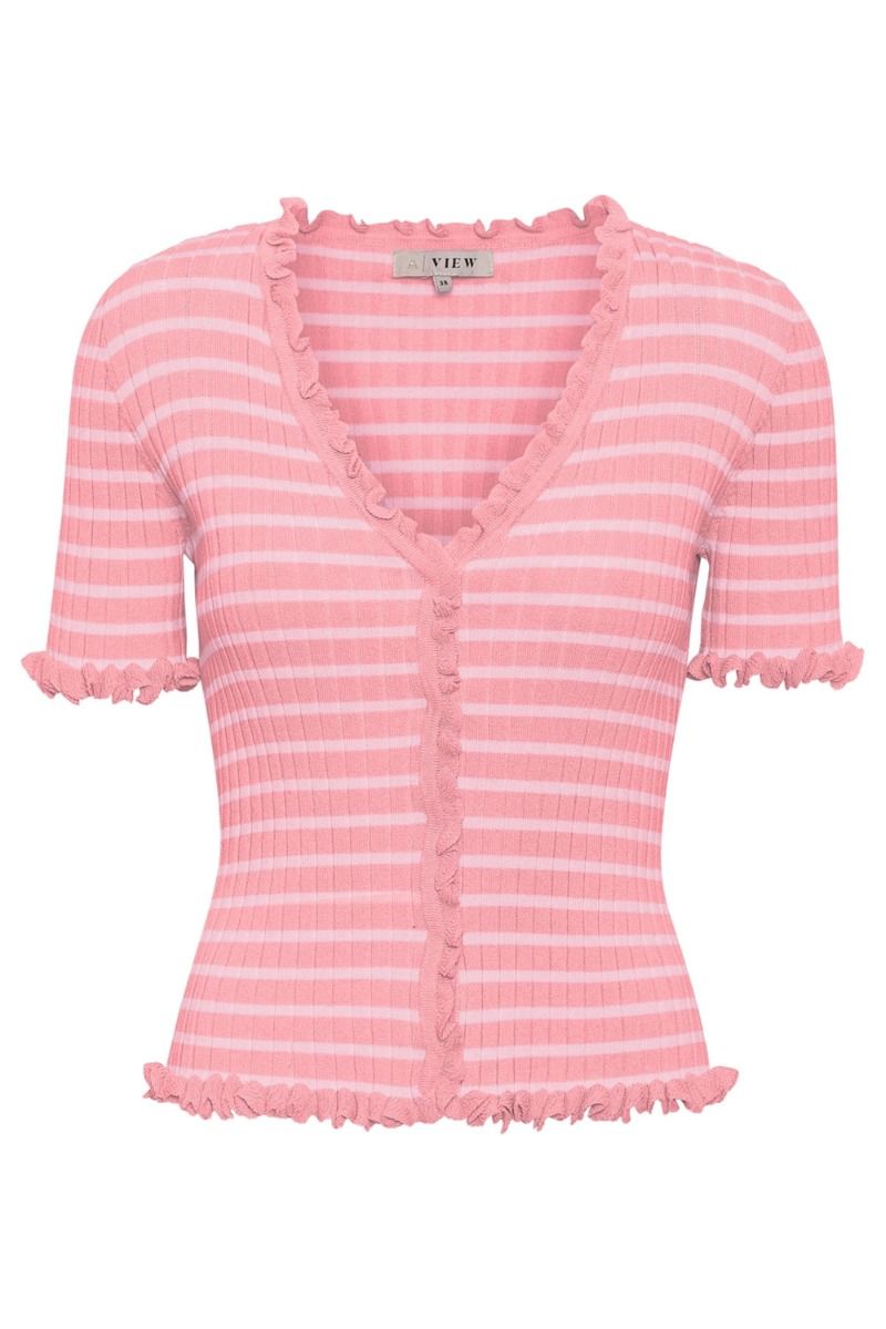 A-View - T-Shirt - Fabia SS Tee - Bubblegum/Blossom