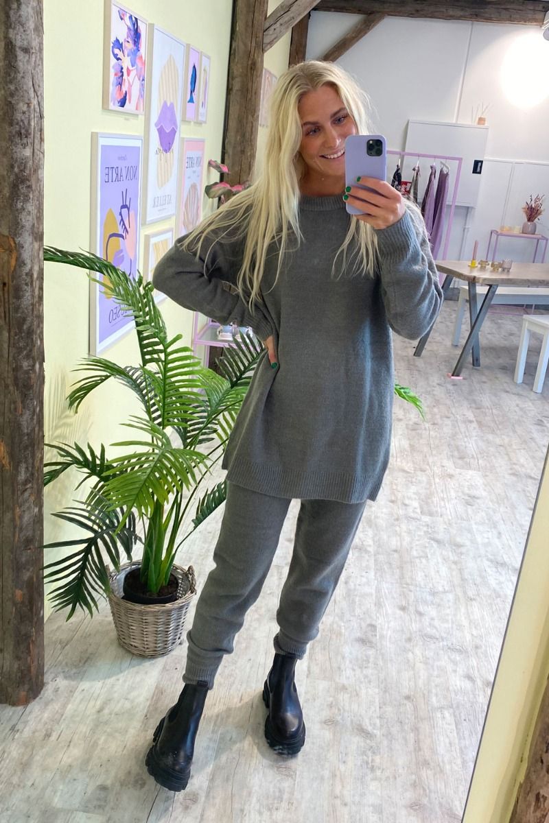 A-View - Strik - Polka Knit - Light Grey Melange