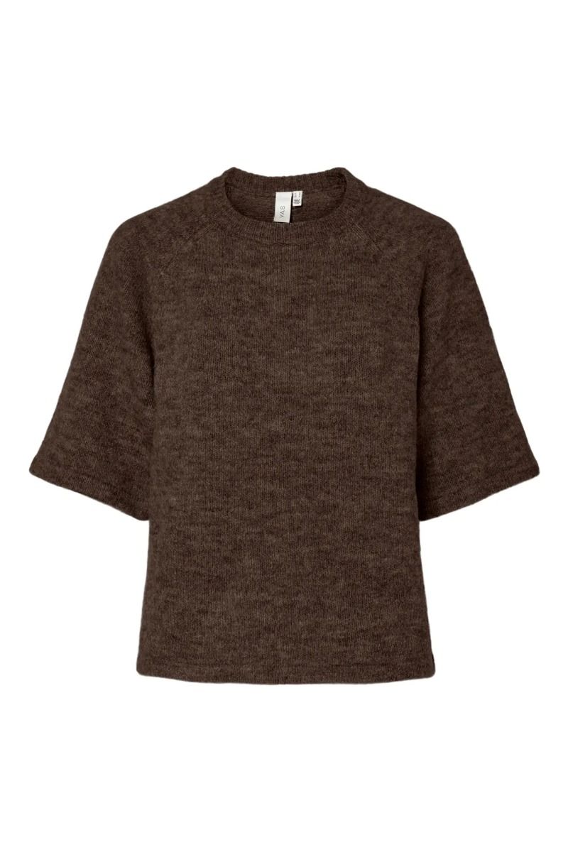 Y.A.S - Strik - Anne 2/4 Knit - Chocolate Brown