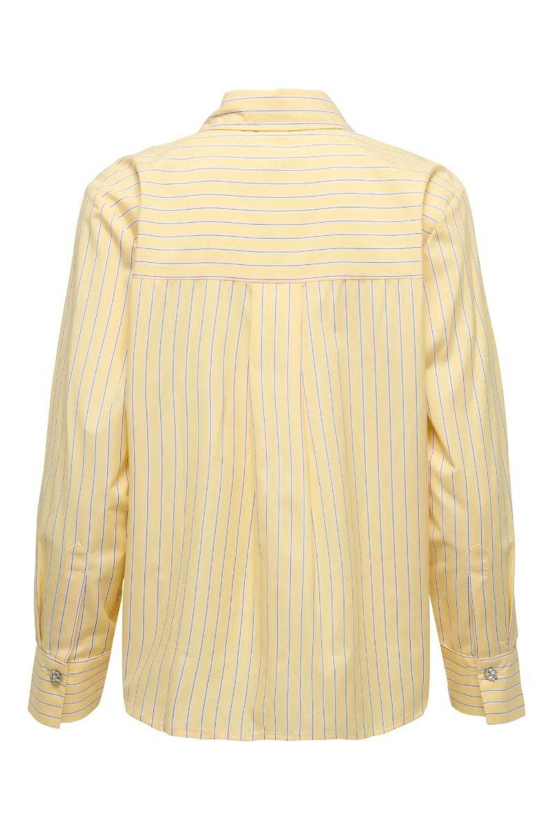 JDY - Soho L/S Loose Striped Shirt - Double Cream WHITE & BLACK