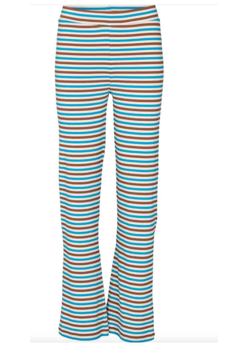 Basic Apparel - Bukser - Ludmilla Wide Pants - Hawaiian Surf/Birch/Emperador