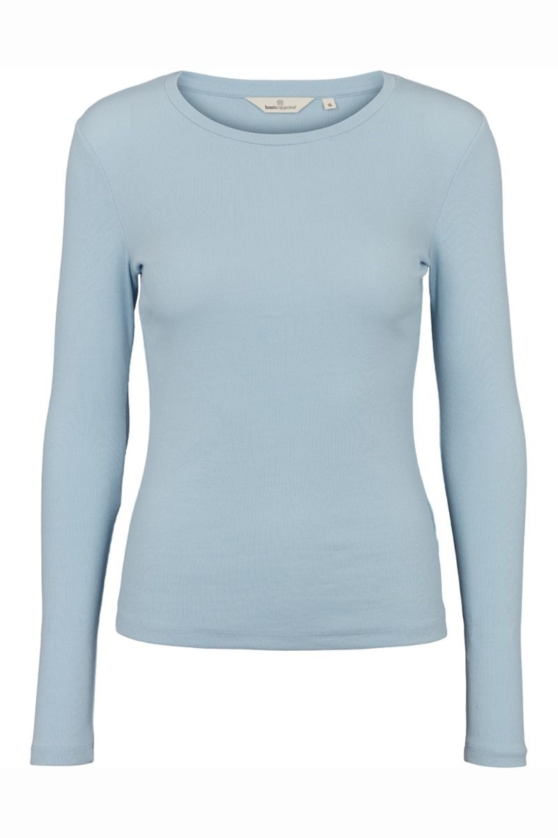 Basic Apparel - Bluse - Ludmilla LS Tee - Cashmere Blue