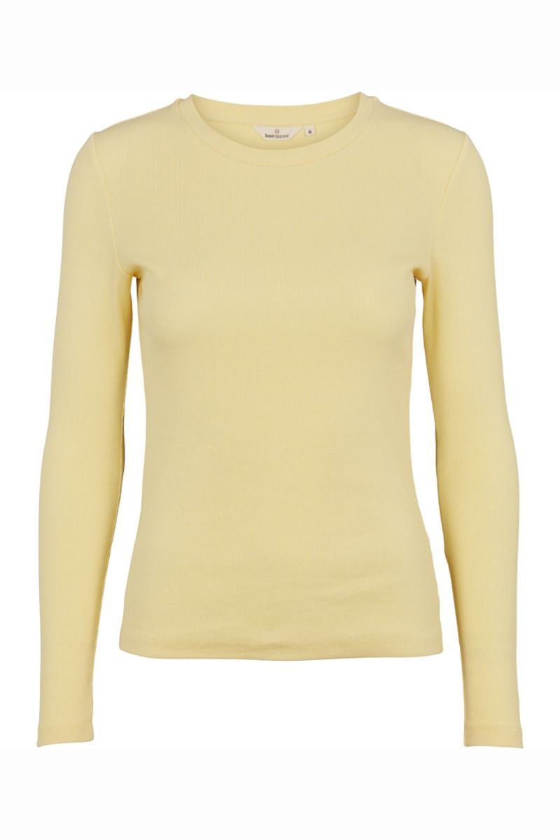 Basic Apparel - Bluse - Ludmilla LS Tee - Custard