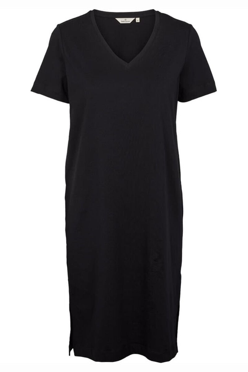 Basic Apparel - Kjole - Rebekka Tee Dress V-Neck - Black