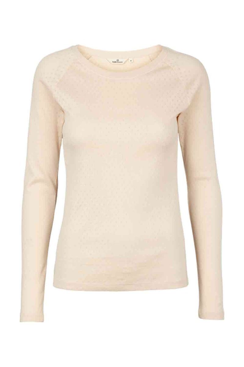 Basic Apparel - Bluse - Arense LS Tee - Sand Dollar
