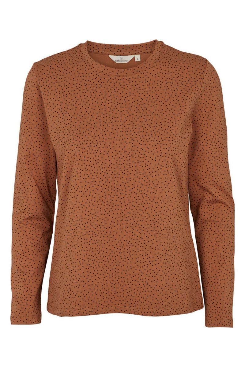 Basic Apparel - Bluse - Elba LS Tee - Chipmunk/Black