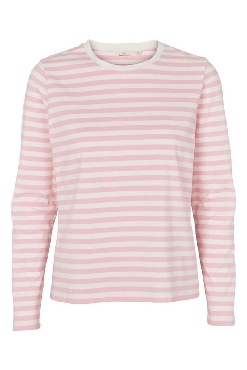 Basic Apparel - Bluse - Elba LS Tee - Pink Nectar/Whisper White