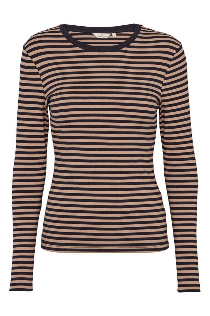 Basic Apparel - Bluse - Ludmilla LS Tee - Black/Amphora