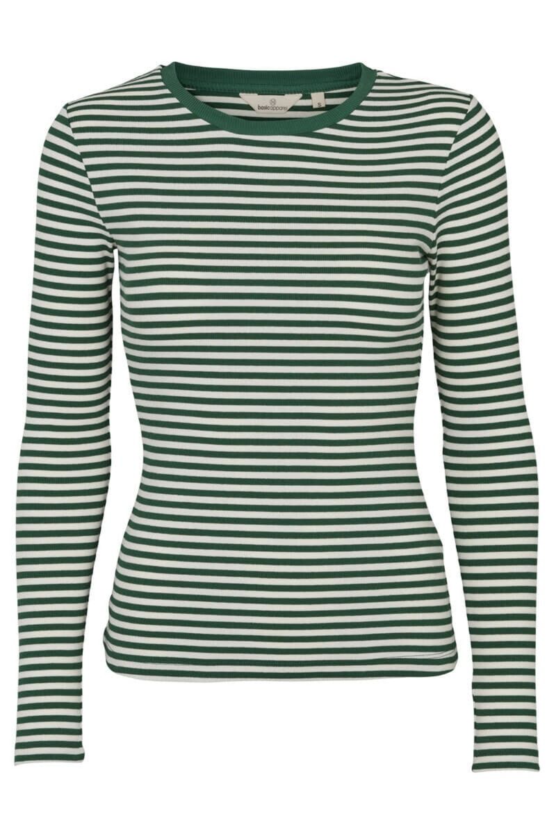 Basic Apparel - Bluse - Ludmilla LS Tee - Eden/Whisper White 