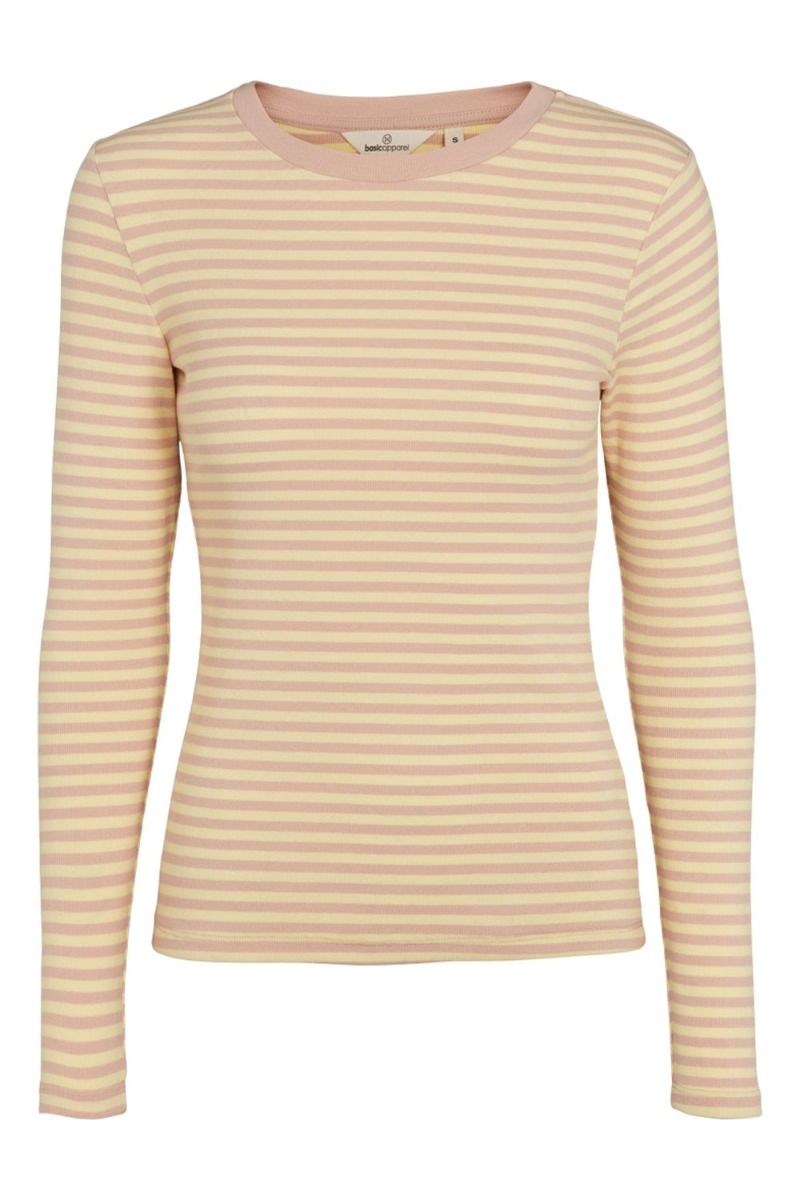 Basic Apparel - Bluse - Ludmilla LS Tee - Rose Dust/Custard