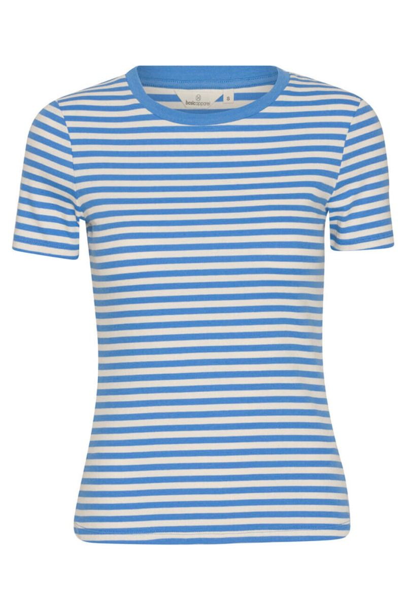 Basic Apparel - Bluse - Ludmilla SS O-Neck - Azure Blue/Birch