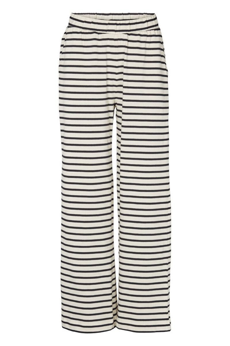 Basic Apparel - Bukser - Breton Loose Pants - Birch/Black