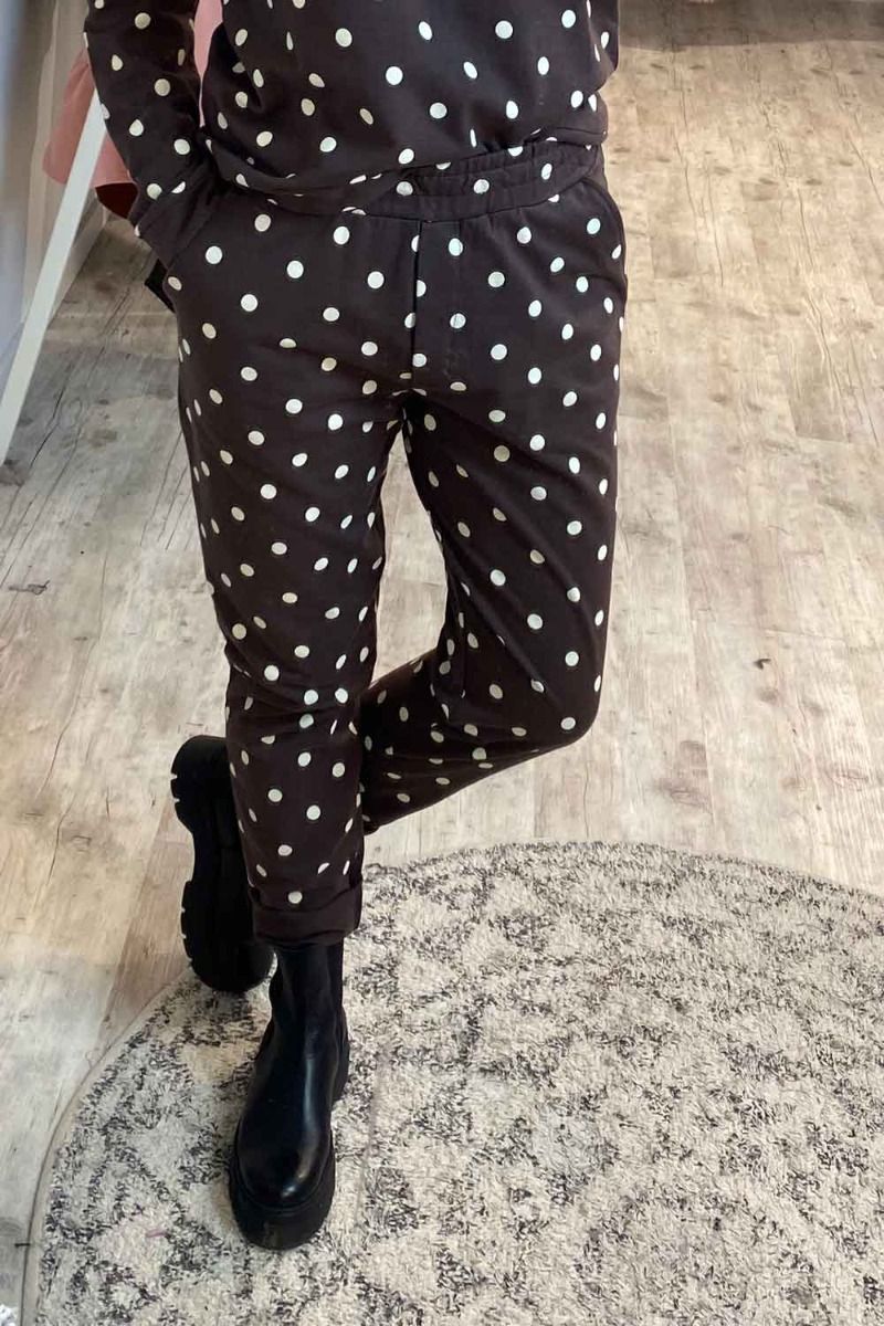 Basic Apparel - Bukser - Saga Dot Pant - Chocolate