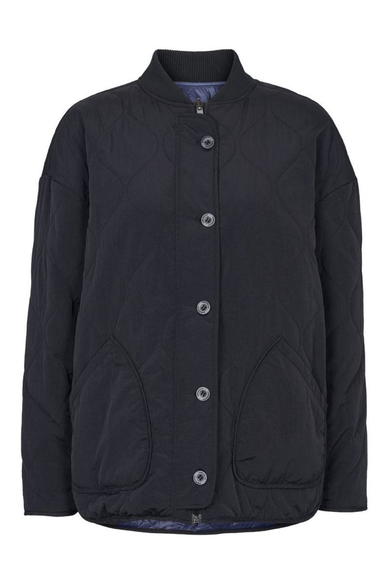 Basic Apparel - Jakke - Ruby Loose Jacket - Black/Folkstone Grey