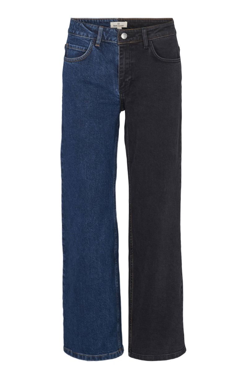 Basic Apparel - Jeans - T. Elisa Jeans - Mid Blue/Black Washed