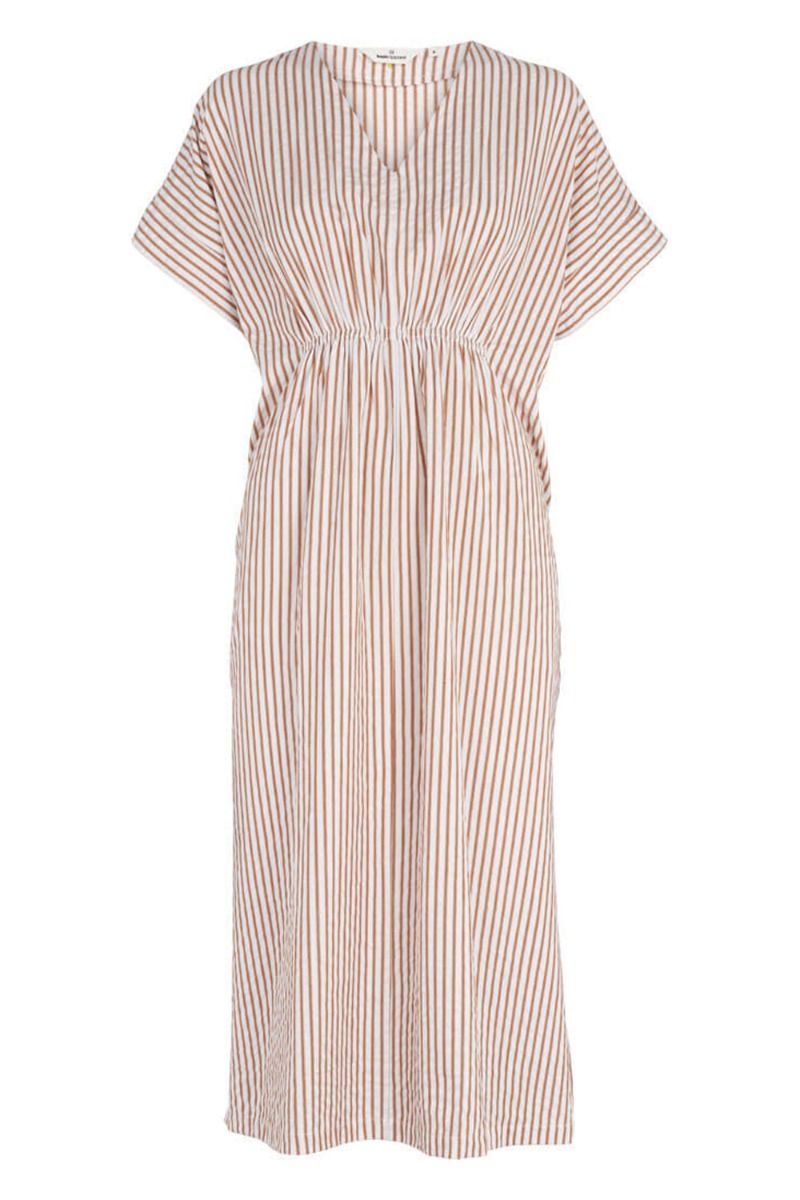Basic Apparel - Kjole - Anisse Dress - Leather Brown/Bright White