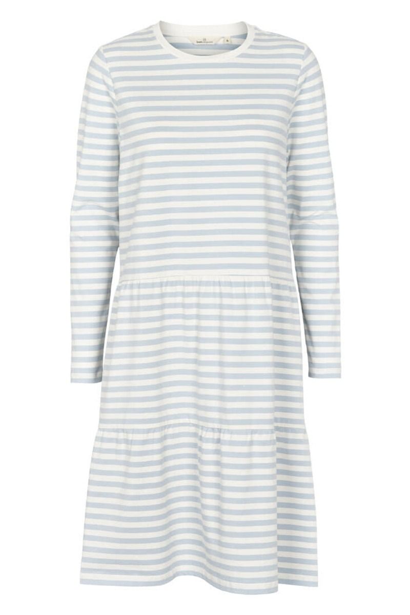 Basic Apparel - Kjole - Elba Short Dress - Celestial Blue/Whisper White