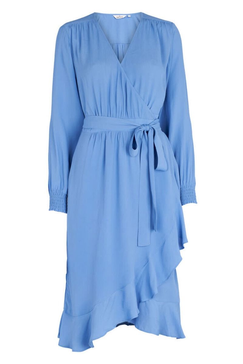 Basic Apparel - Kjole - Nilla Wrap Dress - Azure Blue