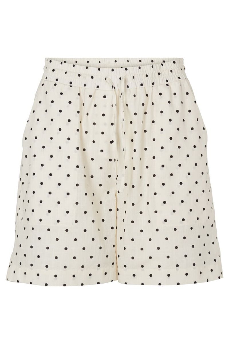 Basic Apparel - Shorts - Vicki Shorts Dot - Whisper White/Black
