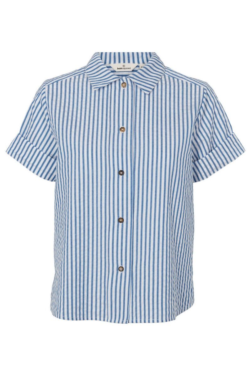 Basic Apparel - Skjorte - Anisse SS Shirt - Limoges/Bright White