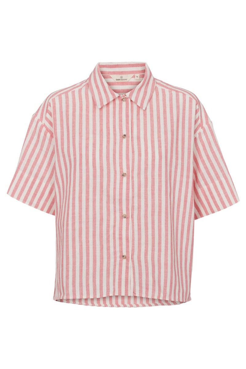 Basic Apparel - Skjorte - Vilde SS Shirt - Flamingo Plume/Whisper White