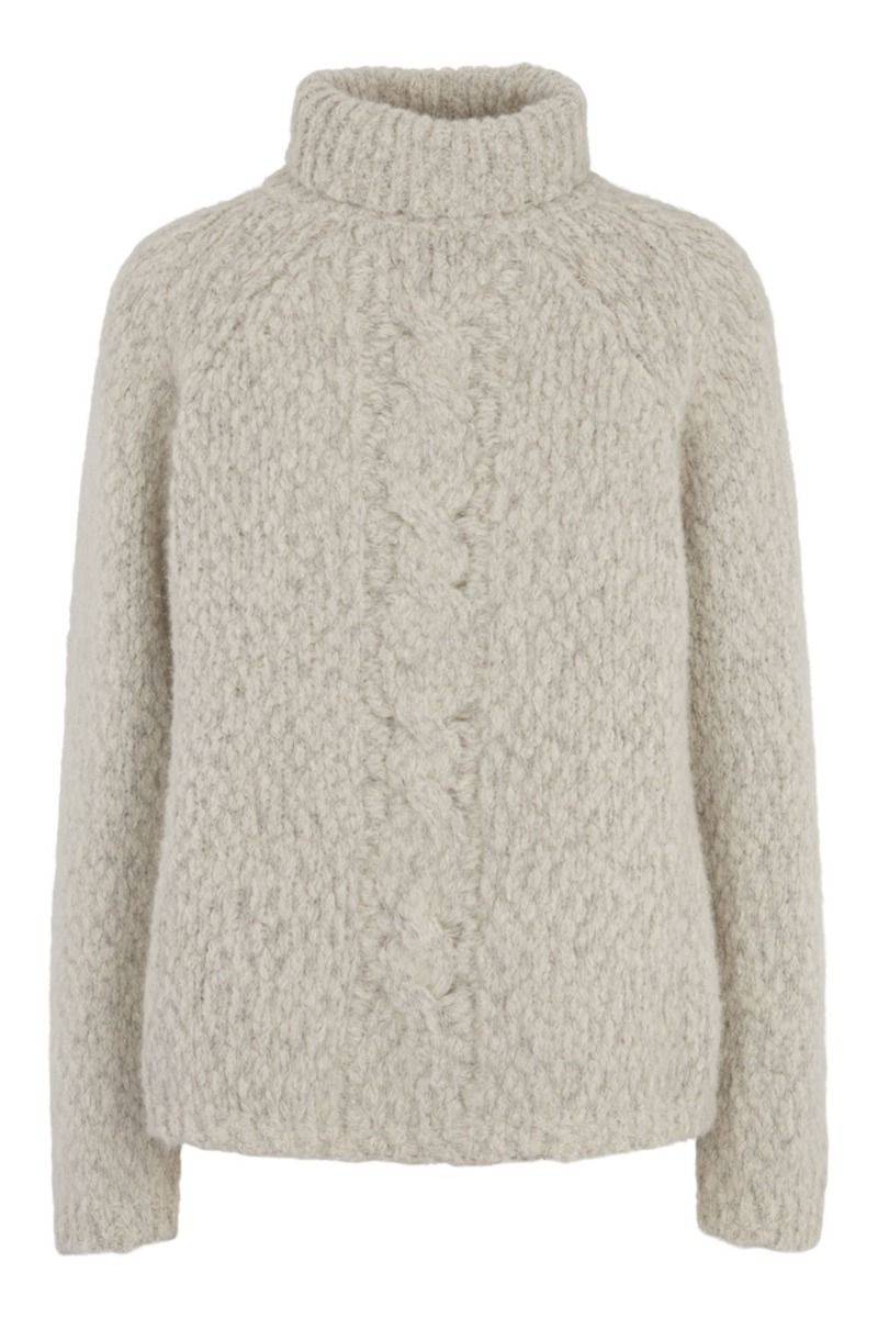 Basic Apparel - Strik - Pelucia T-Neck - Light Grey Melange