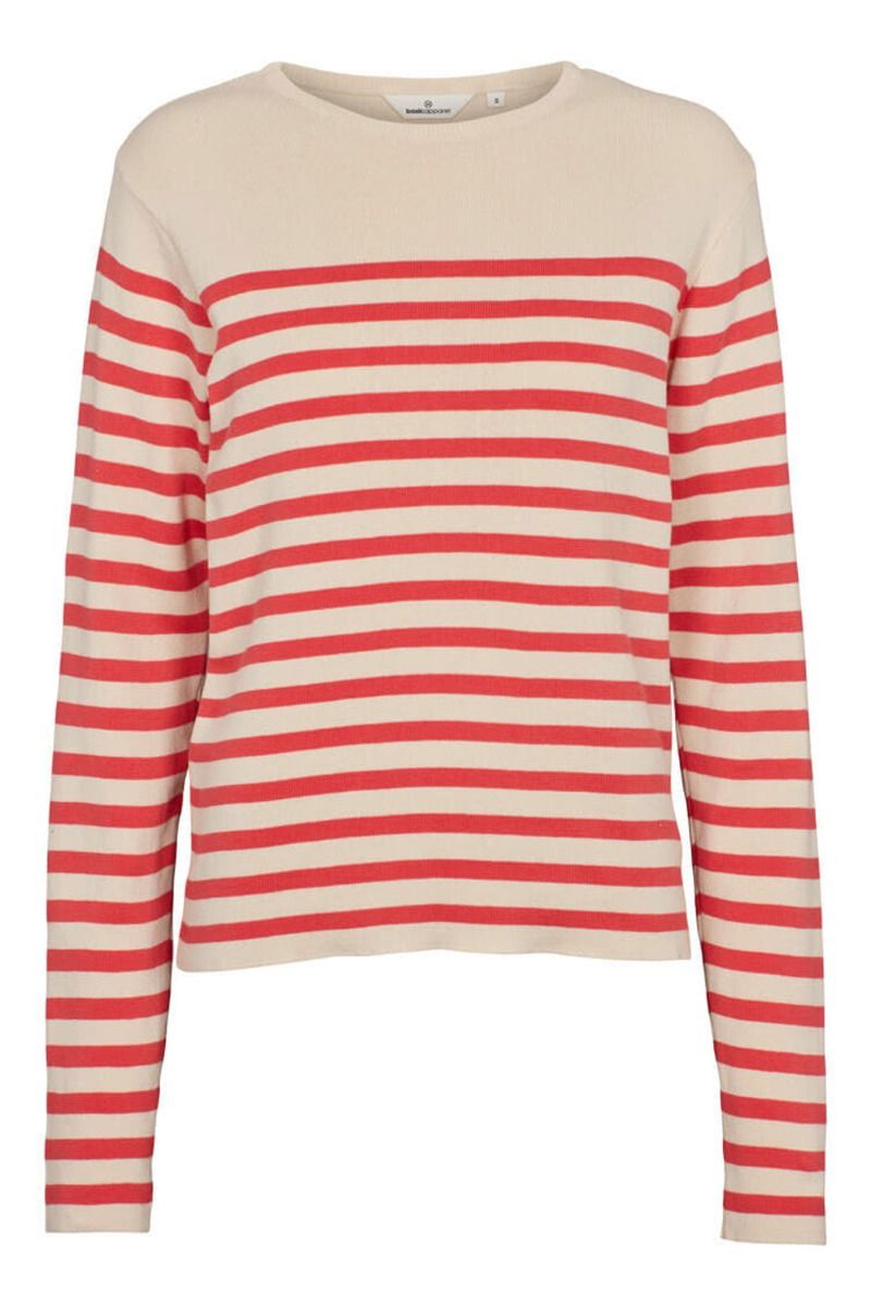 Basic Apparel - Bluse - Sailor Stripe Knit Sweater - Birch/Cayenne