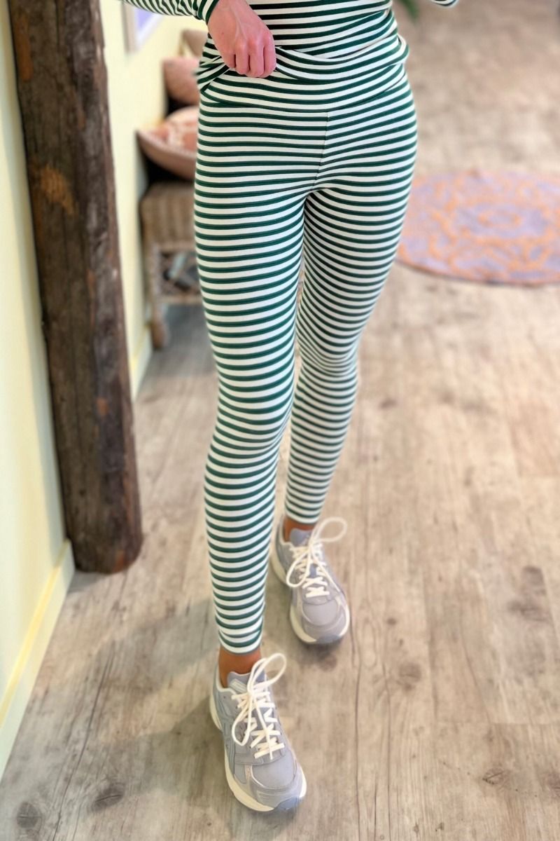 Basic Apparel - Leggings - Ludmilla Tights - Eden/Whisper White