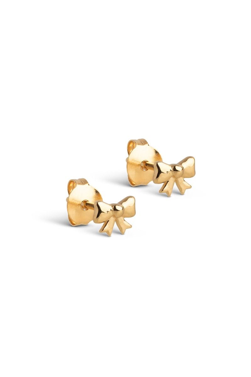 Enamel - Øreringe - Studs, Baby Bow - Gold