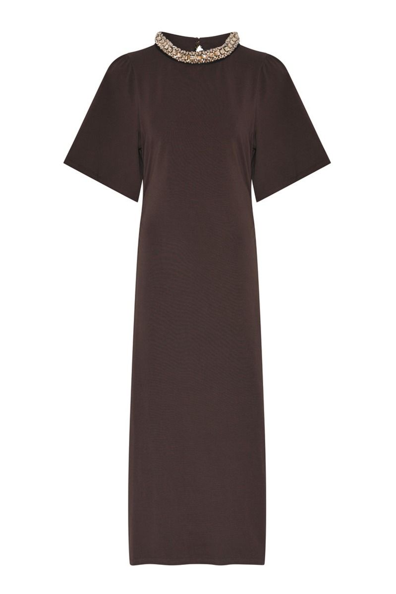 Bruuns Bazaar - Kjole - AlnusBBNathala Trim Dress - Chestnut (Levering midt juni)