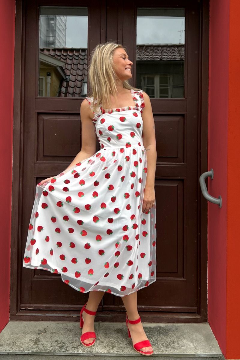 Noella - Kjole - Berry Long Dress - Red mix 
