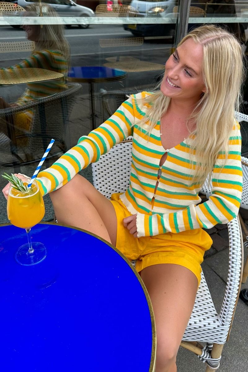 Modström - Cardigan - DorisMD Cardigan - Jade Gold Stripe