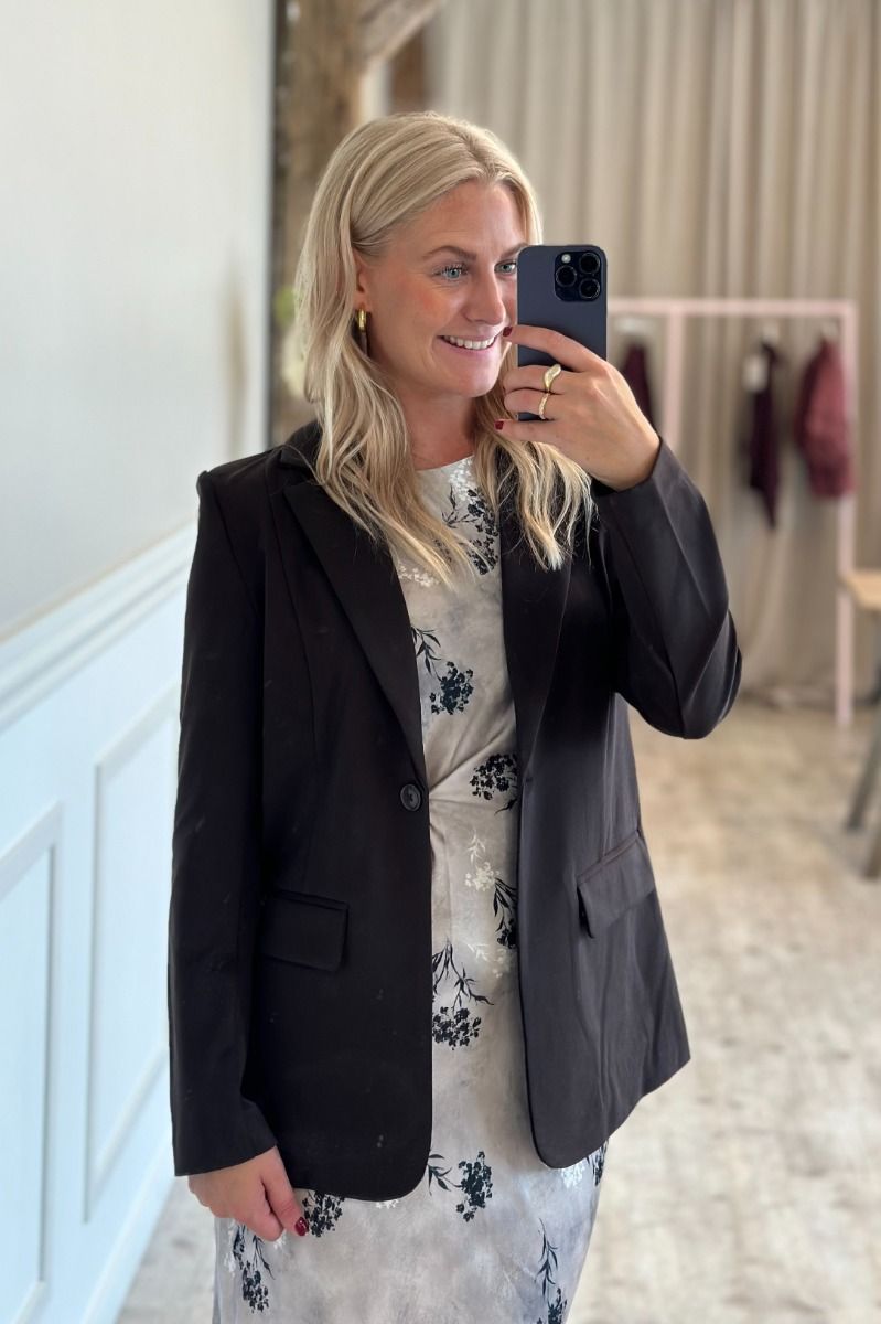 Ichi - Blazer - Kate Sus Long Blazer - Chocolate Torte