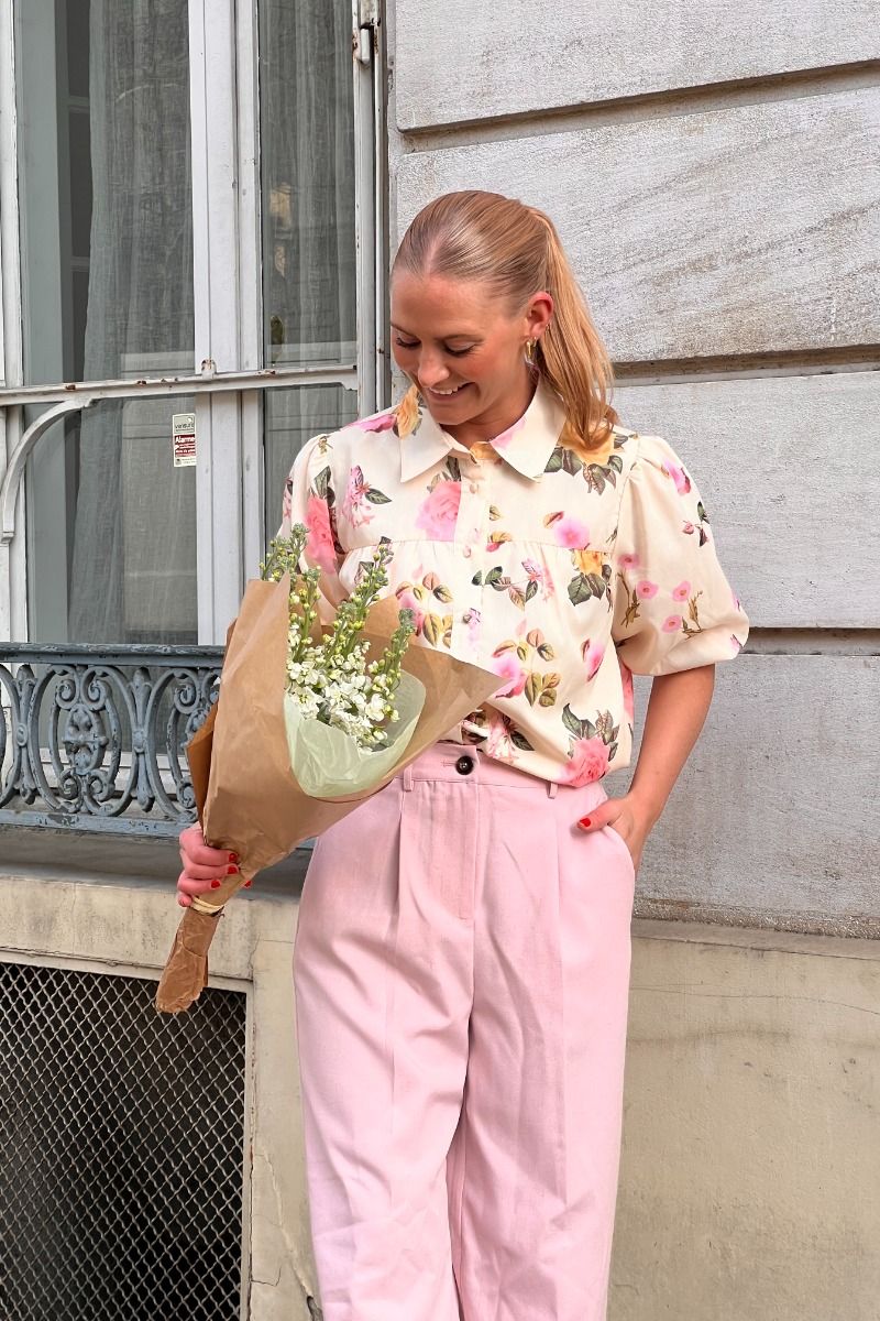 Loved by Lykke - Skjorte - Rose Shirt - Yellow Flower