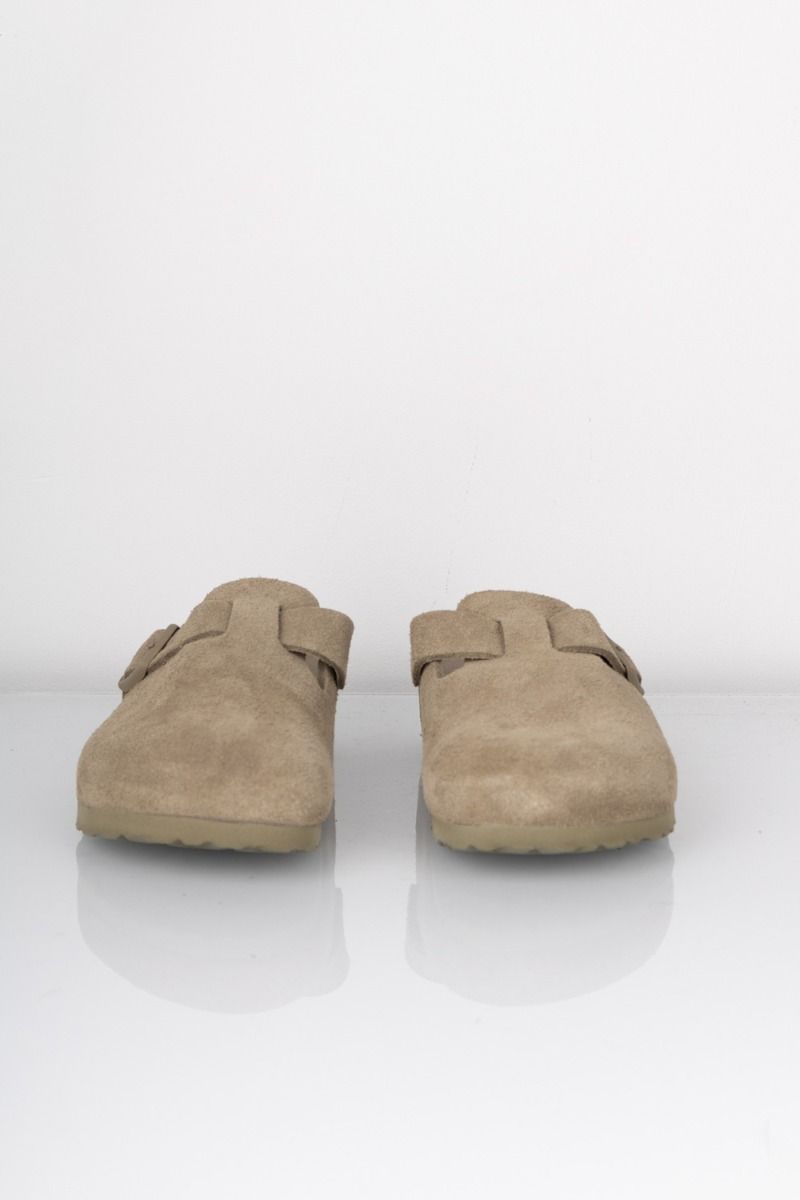 Birkenstock - Sandal - Boston Soft Footbed Suede Leather - Faded Khaki