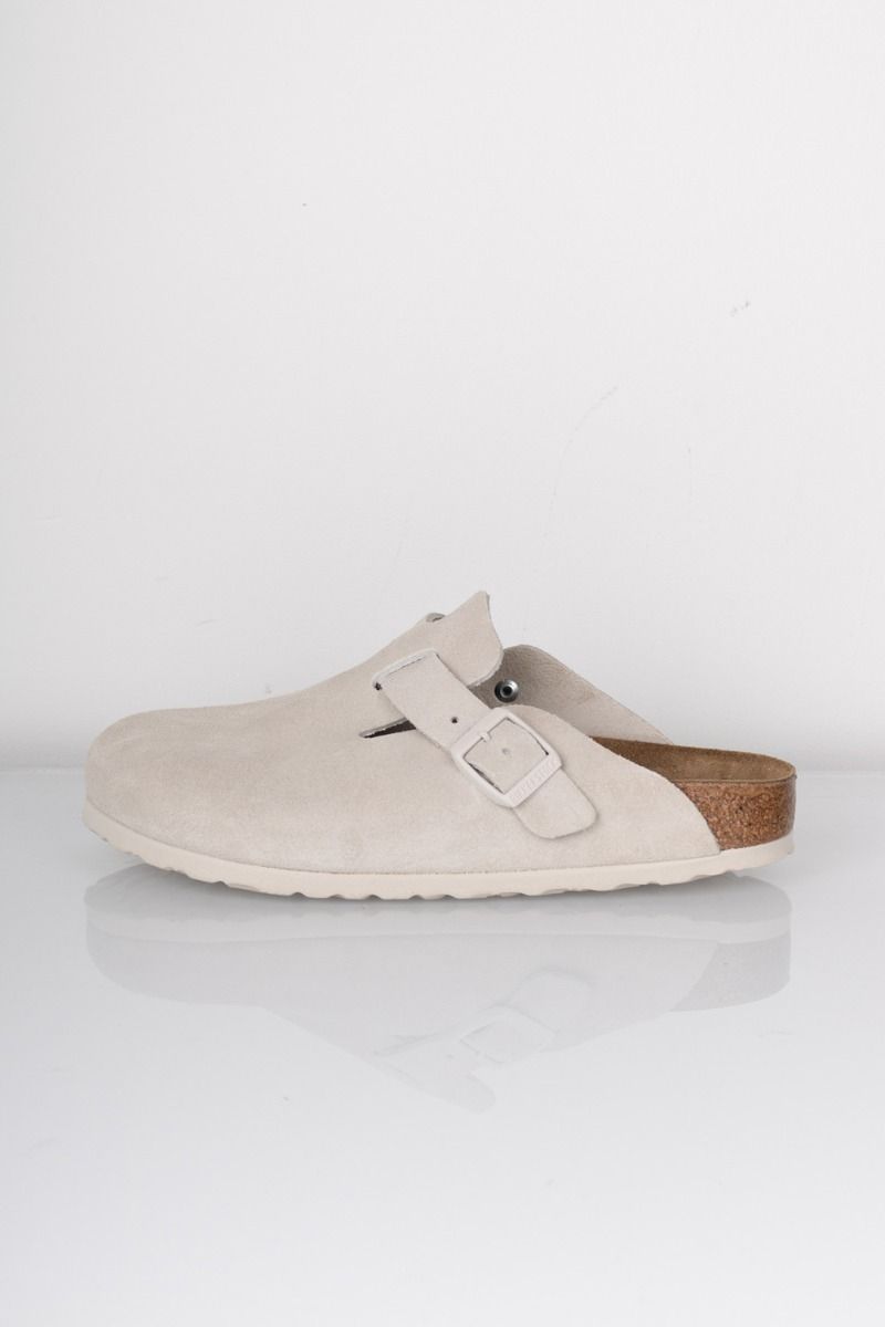 Birkenstock - Sandal - Boston Suede Leather - Antique White