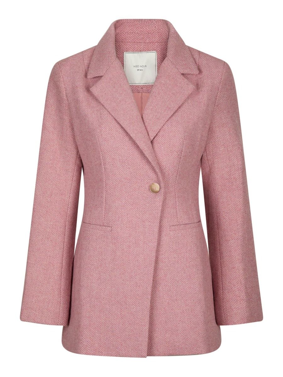 Neo Noir - Blazer - Bowie Herringbone Blazer - Light pink
