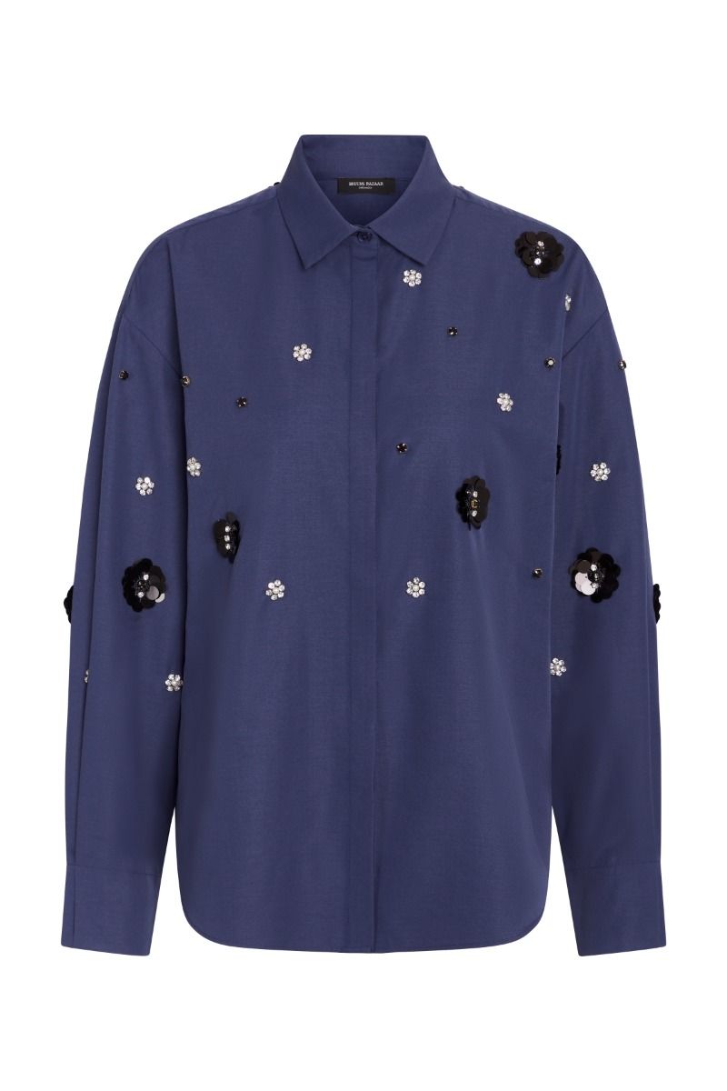 Bruuns Bazaar - ChrisoulaBBBeia shirt - Dark Blue