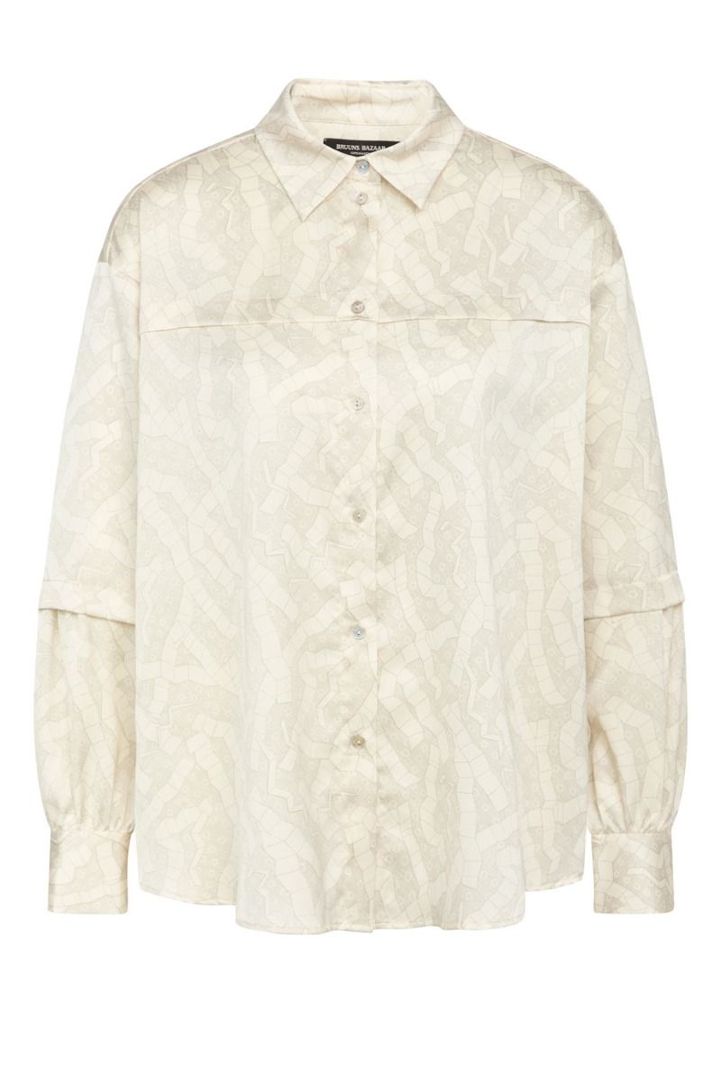 Bruuns Bazaar - Skjorte - Acacia Luisa Shirt - Light Square Print