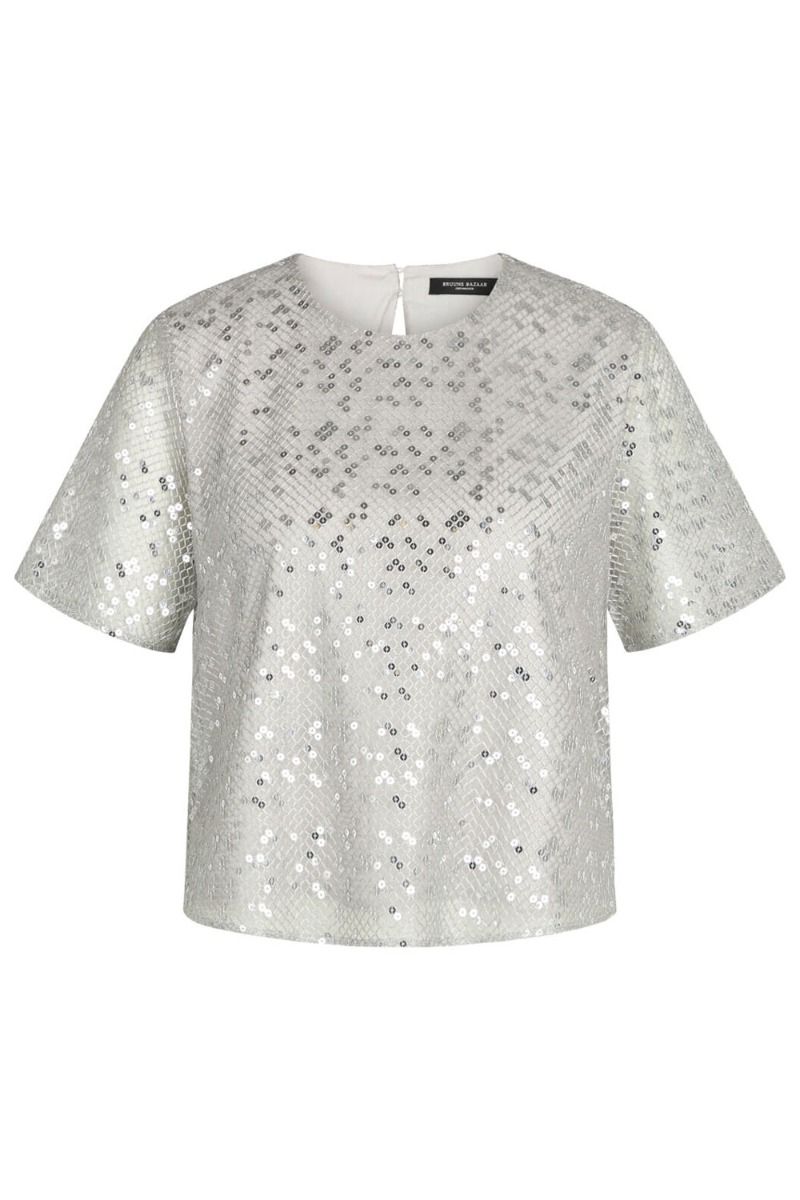 Bruuns Bazaar - T-shirt - Fairymoss Alvas Blouse - Silver