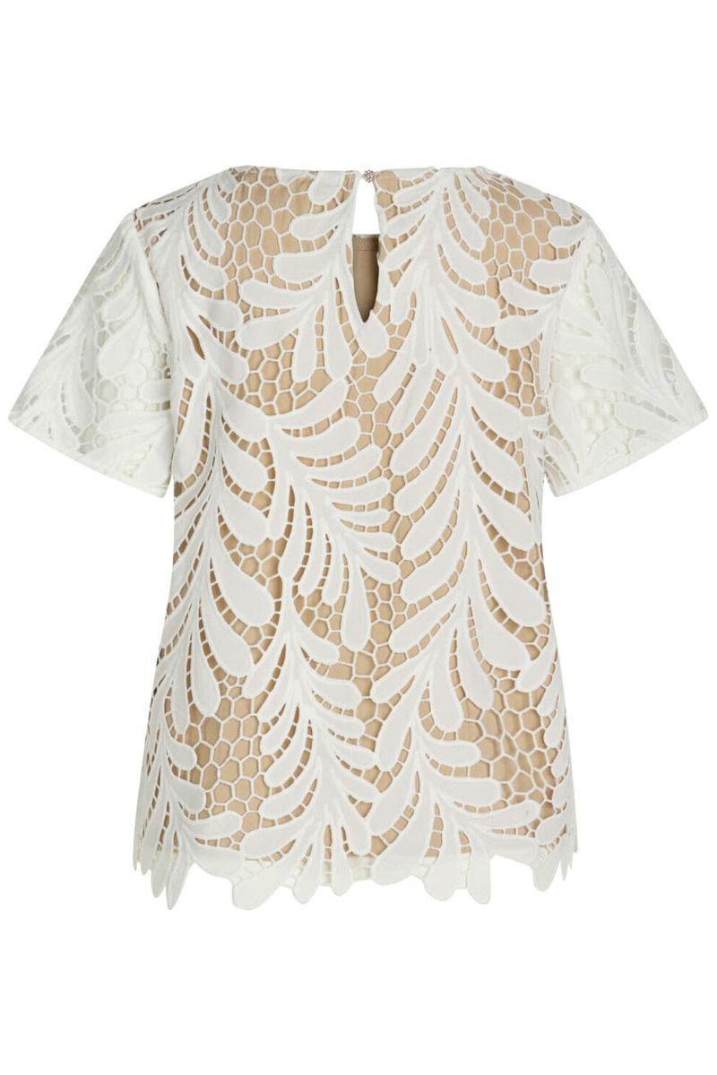 Bruuns Bazaar - T-shirt - Periwinkle Caris Blouse - Snow White/Sand