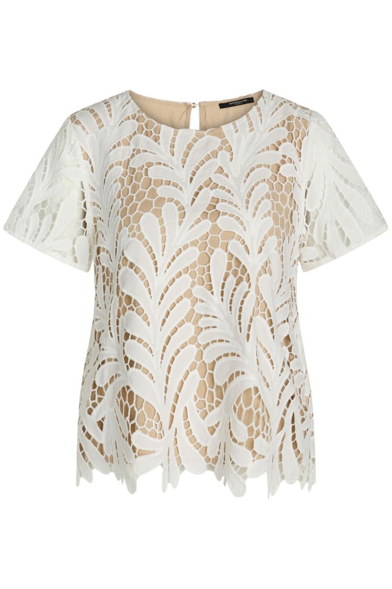 Bruuns Bazaar - T-shirt - Periwinkle Caris Blouse - Snow White/Sand