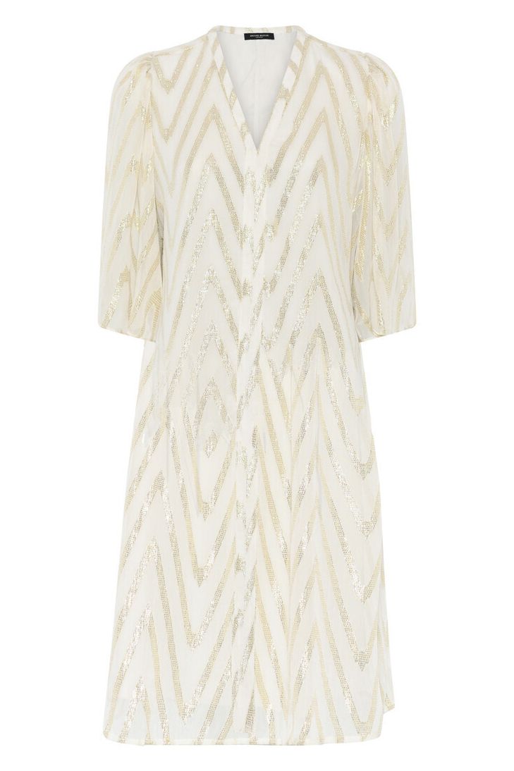 Bruuns Bazaar - Kjole - CollardBBMajlyas Dress - Kit w Metallic