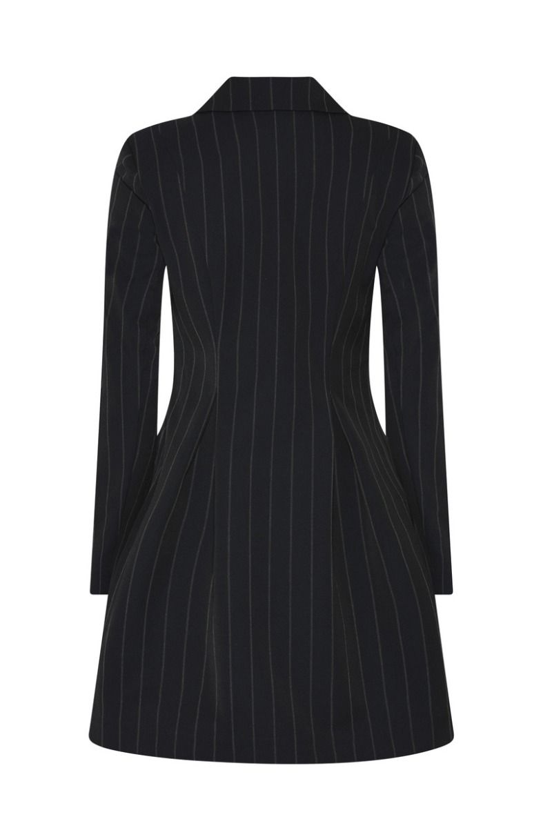 Bruuns Bazaar - Kjole - Women HydrangeaBBTova Dress - Black Pinstripe 