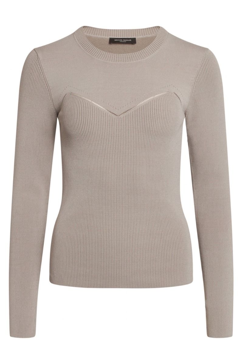 Bruuns Bazaar - Bluse - Celosia Kastanje Knit - Light Grey