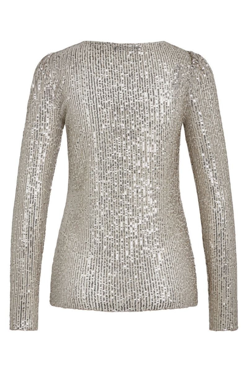 Bruuns Bazaar - Bluse - IlexBBRound Neck - Silver Grey