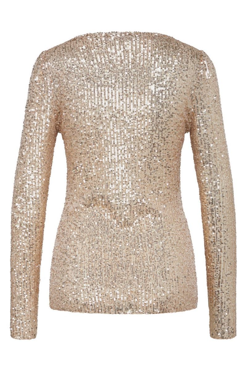 Bruuns Bazaar - Bluse - Jewel LS O-Neck Blouse - Gold