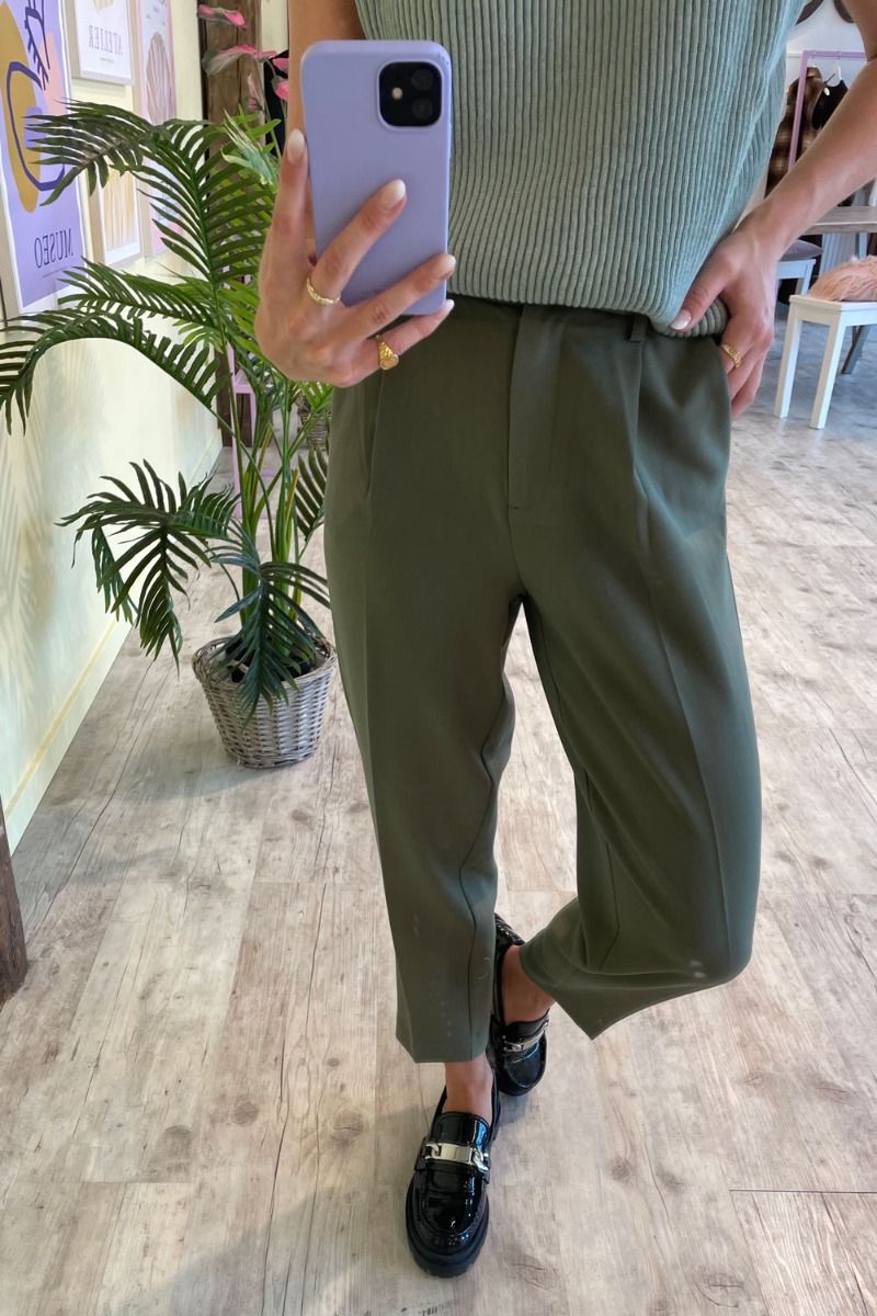 Bruuns Bazaar - Bukser - CindySus Dagny Pants - Dusty Olive