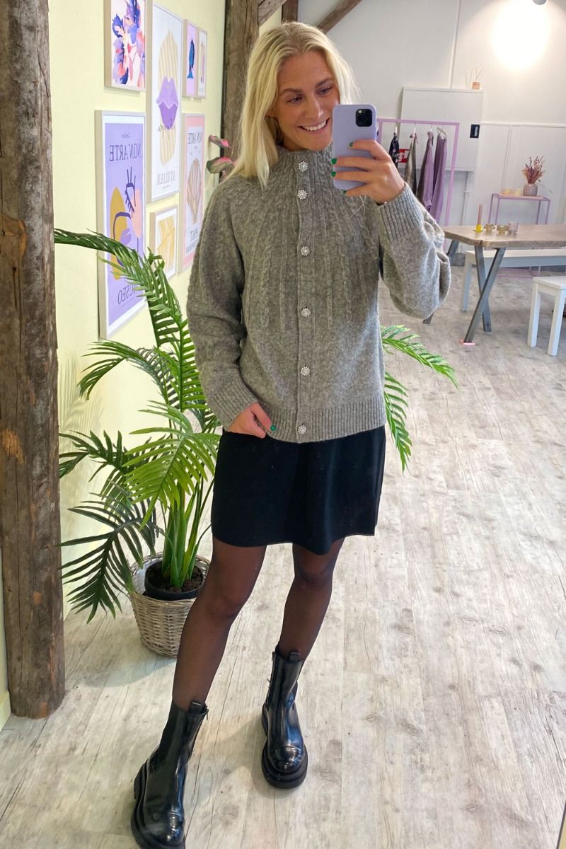 Bruuns Bazaar - Cardigan - Aisha Emily Cardigan - Light Grey Mel